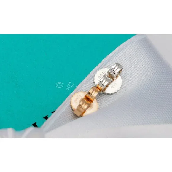 Tiffany & Co. Return to Tiffany Lovestruck Heart Arrow Stud Earrings Gold Silver - Picture 2 of 6